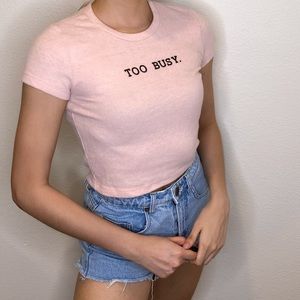 F21 SUPER SOFT BABY PINK CROP TEE
